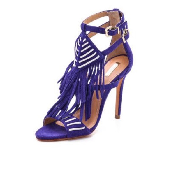 SCHUTZ Shoes - SALE EUC SCHUTZ purple leather fringe heels,  10